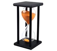 Lodunsyr Sablier 60 Minutes Sablier Minuterie pour Ornement Restaurant Salon Accueil Placard Bureau Décoration Chambre Fête Festival Noël Cadre Bois Sable Minuteur l'horloge Orange