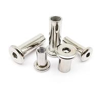 LOEASE 10 pièces M3 M4 304 Acier Inoxydable Grand Plat hexagone tête Creuse Meubles Rivet connecteur insérer Joint Manchon Capuchon écrou (Color : M3 10pcs, Size : 25mm Length)