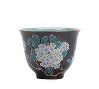 loeusjfnr Tasse à thé en Céramique Service à thé en céramique décor d'hortensias, émail noir et filigrane, fait main. Tasse for l'hôte, tasse for l'invité Tasses à Thé
