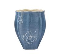 loeusjfnr Tasse à thé en Céramique Tasse à thé en céramique bleue, peinte la main, motif papillon stéréo, tasse unique, exquise, for fille
