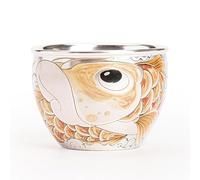 loeusjfnr Tasse à thé en Céramique Tasse à thé en porcelaine faite la main, ornée d'argent doré, tasse de présentation, service Kung Fu céramique Tasses à Thé