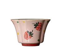 loeusjfnr Tasse à thé en Céramique Tasse à thé rose pure peinte la main, motif fraise, tasse bord fleuri, en céramique exquise Tasses à Thé