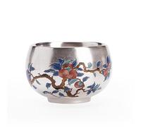 loeusjfnr Tasse à thé en Céramique Tasse à thé Ruyi en céramique, décorée de kaki pastel et ornée d'argent doré, faite la main. Arhat, tasse réception raffinée Tasses à Thé