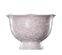loeusjfnr Tasse à thé en Céramique Tasse de dégustation thé à motif glace et glaçure en cristal rose avec bord floral incrusté d'argent Tasses à Thé