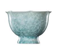 loeusjfnr Tasse à thé en Céramique Tasse de dégustation thé à motif glace et glaçure en cristal vert, incrustée d'argent ornée d'un bec forme fleur Tasses à Thé