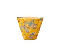 loeusjfnr Tasse à thé en Céramique Tasse de maître émaillée à thé dorée Bol en céramique Service Kung Fu simple dégustation conique personnelle Tasses à Thé