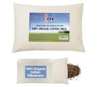 LOFE Oreiller en sarrasin bio 35,6 x 50,8 cm à hauteur ajustable, respirant pour un sommeil frais, soutien cervical pour les personnes dormant sur le dos et sur le côté, écales de sarrasin de Tartarie