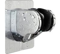 lofekea Support mural réglable pour pommeau de douche à main adhésif ABS solide et étanche (argent, 9,9 x 7,6 x 4,8 cm)