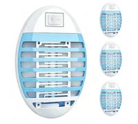 LOFFU Lot de 4 lampes anti-insectes, anti-moustiques, avec grille pour éviter tout contact accidentel, piège à lumière électrique, mini répulsif pour moustiques/mouches