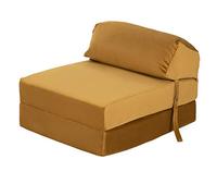 Loft 25 Chaise Pliante Z-Fold Confortable | Canapé-lit Futon léger | Matériau en Velours Doux | Matelas Zbed de Conception Ergonomique (Curcuma)