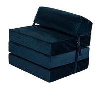Loft 25 Matelas Pliable Z pour Adultes | Matière Velours Douce | Parfait pour Les Matelas d'appoint | Matelas Pliable 1 Personne | Folding Mattress (Velours, Pacifique)