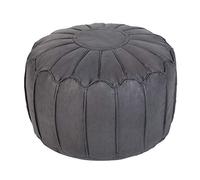 Loft 25 Repose Pied Pouf | en Similicuir Ultra Doux | Repose-Pieds Décoratif Et Confortable | Repose-Pieds pour La Salle De Séjour | Conçu Au Royaume-Uni | Repose-Pied De Style Marocain (Noir)