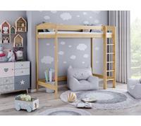 Loft Bed Lit superposé Lit superposé avec escalier Lit superposé pour enfants Lit adulte adolescent enfant, 200x90x160 naturel