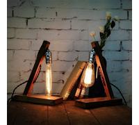 Loft Retro Wood E27 Edison Lampe de table Café Home Bar Décoration