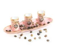 Logbuch-Verlag Bougeoir décoratif rose doré - Coffret cadeau 39 cm