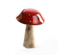 Logbuch-Verlag Figurine champignon à poser - Rouge marron - Décoration de printemps et d'automne - 13 cm