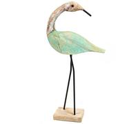 Logbuch-Verlag Grande figurine cigogne en bois - 42 cm de haut - Cadeau de naissance ou d'anniversaire - Décoration maritime