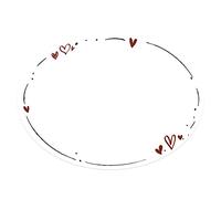 Logbuch-Verlag Lot de 200 étiquettes ovales inscriptibles sur rouleau - 6 x 4,5 cm - Blanc et rouge - Avec cœurs - Pour écrire des confitures de mariage