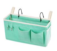 Loghot Sac de rangement à suspendre pour lits superposés et d'hôpital, dortoir, rails de lit, peut être placé lunettes, livres, téléphones portables, clés (vert)