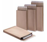 LOGIC PACK 50 Pochettes à Soufflets C4 (229x324x40mm) Enveloppes d'Expédition Kraft Marron 120g - Pockets Postales Robustes pour Envoi Livres, Catalogues et Documents A4
