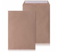LOGIC PACK Lot de 500 Enveloppes Kraft C4 Marron 229x324mm - Pochettes d'Expédition 90g sans Fenêtre - Fermeture Autocollante Bande Silicone pour Lettres et Documents Professionnels