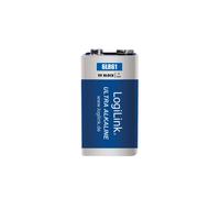 LogiLink 6LR61B1 - Pile Alcaline 9V 480mAh - Batterie à Usage Unique - Durée de Vie 5 Ans - Sans Cadmium ni Mercure