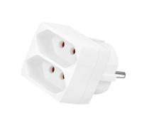 LogiLink Adaptateur pour Prises électriques 2 Prises Euro weiß