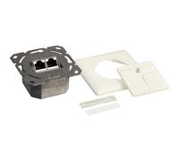 Logilink Cat.6A Anschlussdose, 2x RJ45,weiss, waagerecht