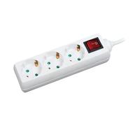 LogiLink - Coupe-circuit - CA 250 V - 3500 Watt - connecteurs de sortie : 3 - 1.4 m cordon - blanc
