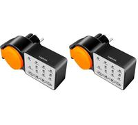 LogiLink ET0015 Minuterie d'extérieur avec Fonction Cycle et Compte à rebours d'activation e Protection IP44, 3600 W, Noir/Orange (Lot de 2)