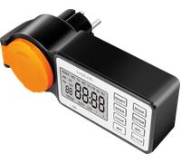 LOGILINK ET0016 - Minuterie extérieure, écran LCD, IP44, 3600 W, noir/orange
