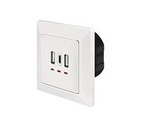 LogiLink (LOGLK) LogiLink PA0254 - Prise encastrable avec 2 Ports USB-A et 1 Port USB-C pour Charger jusqu'à 3 appareils simultanément Blanc