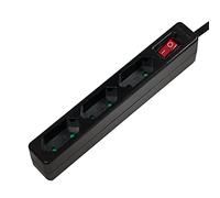 LogiLink Bloc multiprise avec interrupteur LPS230B - 3 prises - Noir - 1 pièce