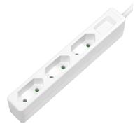LogiLink - Multiprise LPS229 - 3 prises CEE 7/16 - Sécurité enfant - Blanche, fiche avec contour