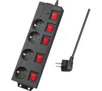 LogiLink Bloc multiprise LPS251 4x CEE 7/3, 5 interrupteurs, protection surtensions, obturateur