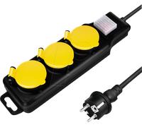 LogiLink Multiprise pour l'extérieur LPS253 – 3 x CEE 7/3, IP44, interrupteur marche/arrêt