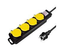 LogiLink Bloc multiprise extérieur LPS254 – 4 prises CEE 7/3, IP44, interrupteur marche/arrêt, noir