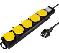 LogiLink LPS255 multiprise 1,5 m 5 sortie(s) CA Extérieure Noir, Jaune