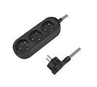 LogiLink LPS261 Bloc multiprise 3 Prises CEE 7/3 avec poignée Pliante Pratique et câble Textile, 1,5 m