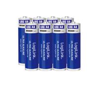 LogiLink LR6F8 : Pack de 8 piles AA Alcaline 1.5V 1700 mAh, Durée de Vie 5 Ans, Format Cylindrique, Sans Cadmium Ni Mercure