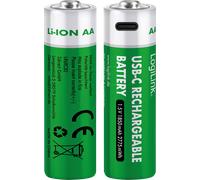 LOGILINK LR6RCB2 - Batterie Li-Ion, AA (mignon), 1850 mAh, 1,5 V, pack de 2