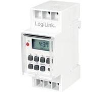LogiLink ET0010 ET0010-DIN-Rail Minuterie avec minuterie numérique et LCD pour Allumer Facilement Les néons, Les Chauffe-Eau, Les lanternes, Les systèmes d'irrigation, etc
