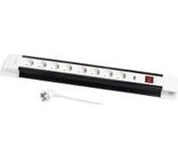 Logilink - Multiprise - CA 250 V - 3500 Watt - entrée, entrée CEE 7/4 (SCHUKO) - connecteurs de sortie : 8 - 3 m - noir / blanc (LPS207)