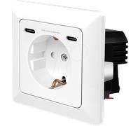LOGILINK PA0331 - Prise encastrée, 1x CEE 7/3, 2x USB-C, 25 W, blanche
