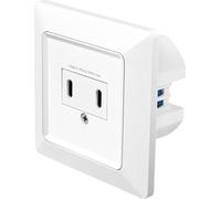 LogiLink PA0332 Prise encastrée LogiLink, 2x USB-C femelle, PD, blanc