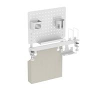 LogiLink PB0101 Organiseur de plaques perforées pour bureau et système de rail, avec porte-documents, espacement des trous 32 mm