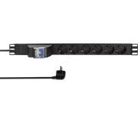 LOGILINK PDU6C02 - Bloc multiprise 19" à 6 prises, avec 2 broches Disjoncteur