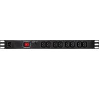 LOGILINK PDU8A02 - Bloc multiprise 19" avec 8 prises CEI 320 C13, avec parasurtense