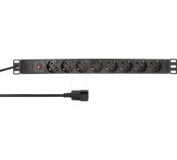 LOGILINK PDU8C03 - Bloc multiprise 19" à 8 prises, avec protection contre les surch