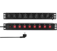 LOGILINK PDU8D01 - Bloc multiprise 19" à 8 prises, commutable individuellement